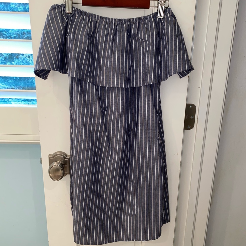 Off the shoulder striped dress